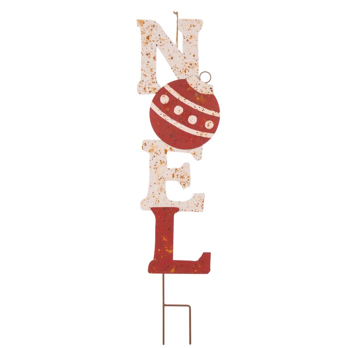 36"H Rusty Metal Christmas "NOEL" Yard Stake or Wall Decor (no further discounts)