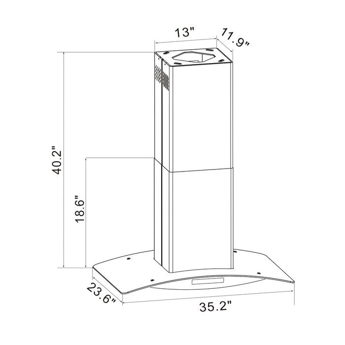 36" 520 CFM Convertible Island Range Hood TTR342