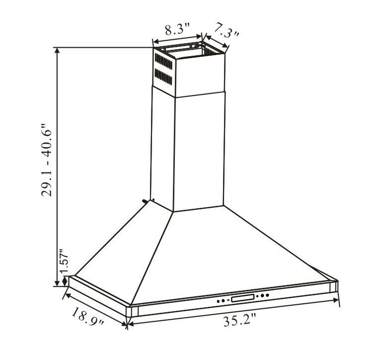36" 520 CFM Convertible Wall Mount Range Hood (Part number: W103B36DF) K6921