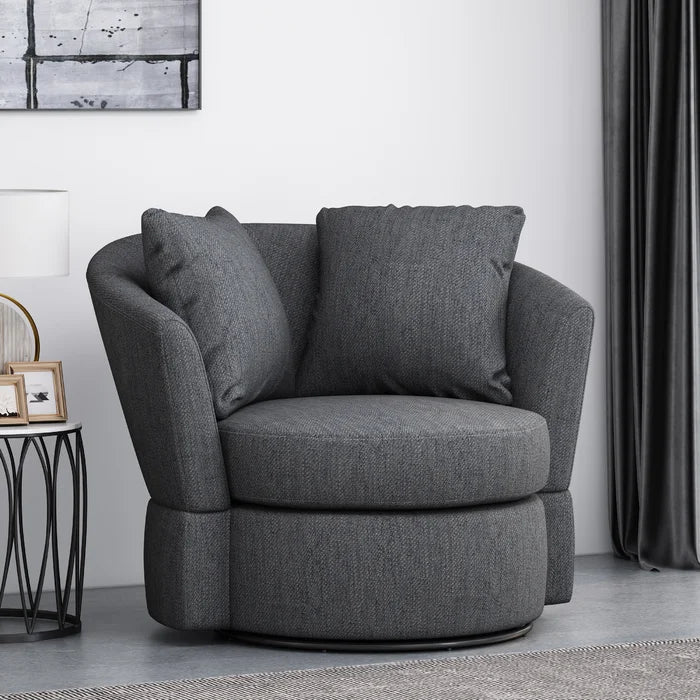37.5'' Wide Swivel Barrel Chair
