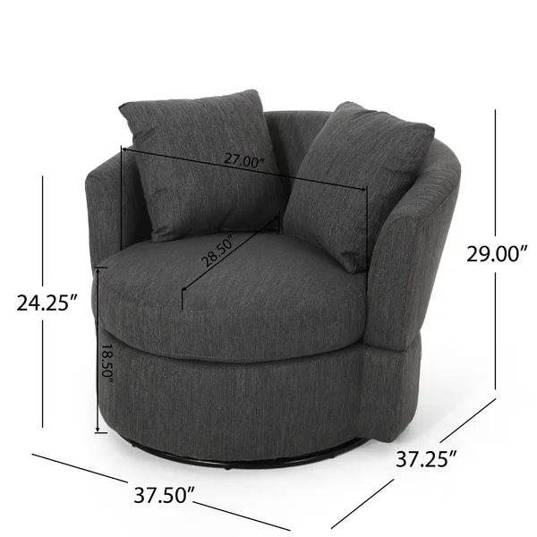 37.5'' Wide Swivel Barrel Chair