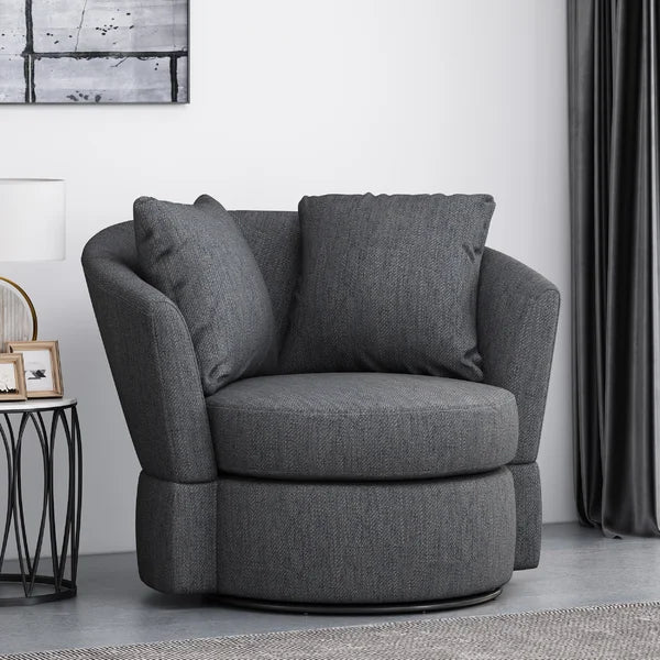 37.5'' Wide Swivel Barrel Chair