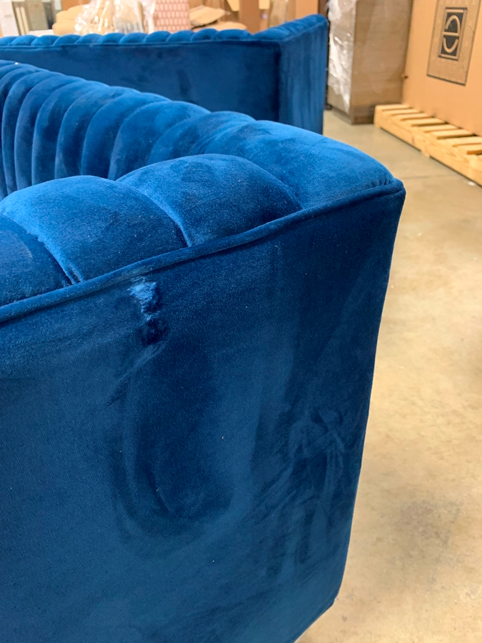 AVIATOR BLUE  VELVET SOFA