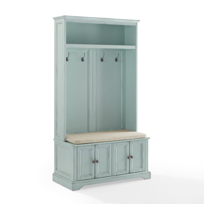 38'' Wide Hall Tree with Bench and Shoe Storage
