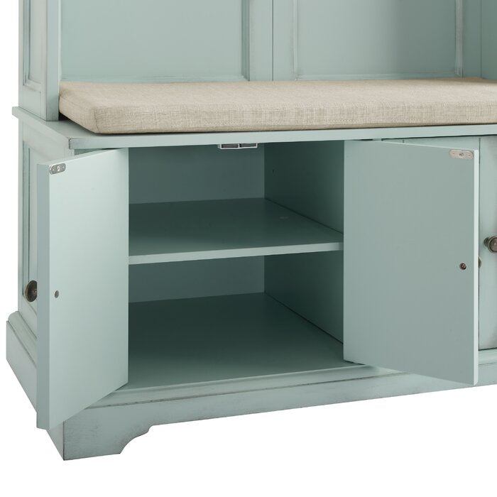 38'' Wide Hall Tree with Bench and Shoe Storage