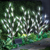 Set of 6 - Leaf Branch Solar Garden Lights, White (#K6783)