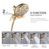 5-Spray Patterns 5 in. Wall Mount Dual Shower Heads and Handheld Shower Head