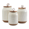 3PC Ziggy Canisters With Acacia Wood Lid