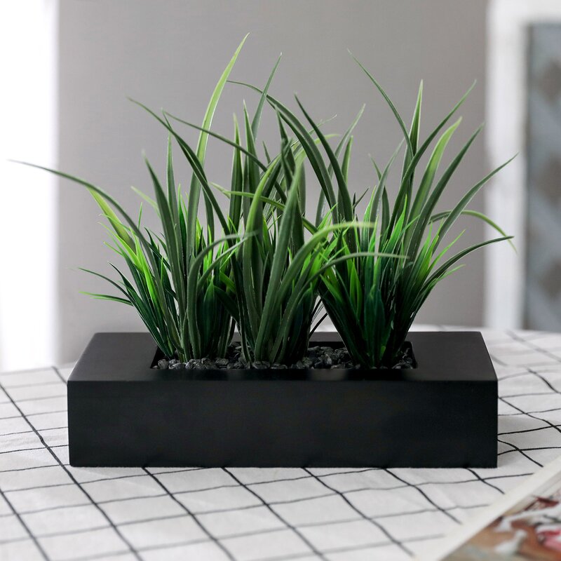 3 - Piece Artificial Onion Grass Plant in Pot Set