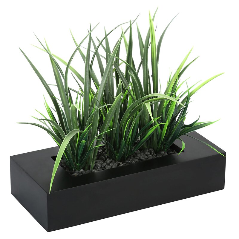 3 - Piece Artificial Onion Grass Plant in Pot Set