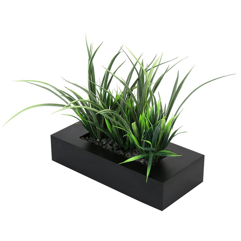 3 - Piece Artificial Onion Grass Plant in Pot Set