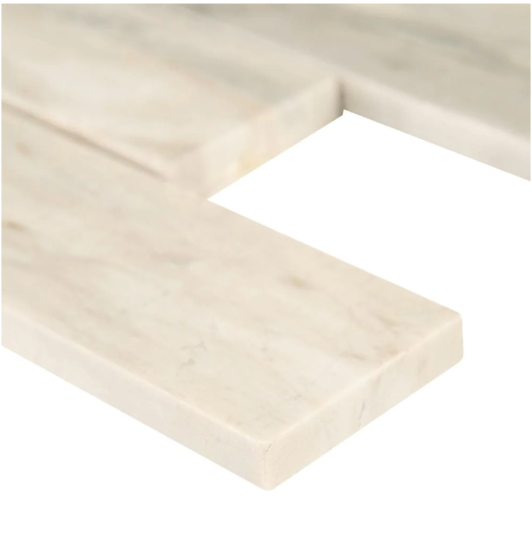 Angora Subway 11.81 in x 11.81 in. x 10 mm Polished Marble Mosaic Tile (9.7 sq. ft. / case) (6 cases) (6 boxes) KBO257