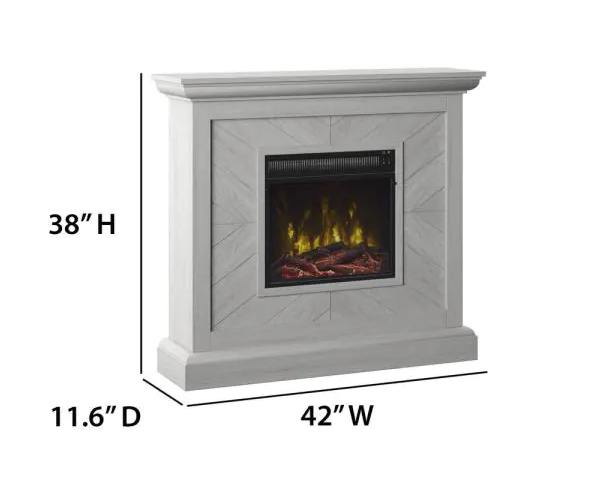 42 in. Wall Mantel Freestanding Electric Fireplace in Sargent Oak
