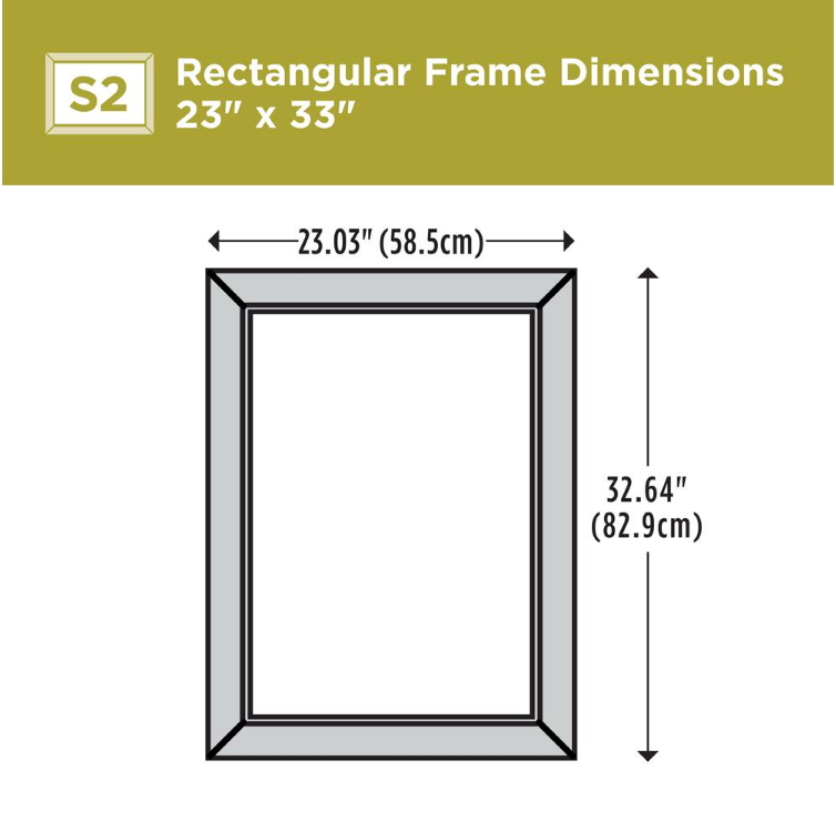 23 in. x 33 in. (S2) Rectangular Mirror Frame in Matte White (Set of 2) KB1105-A5-B3-P2