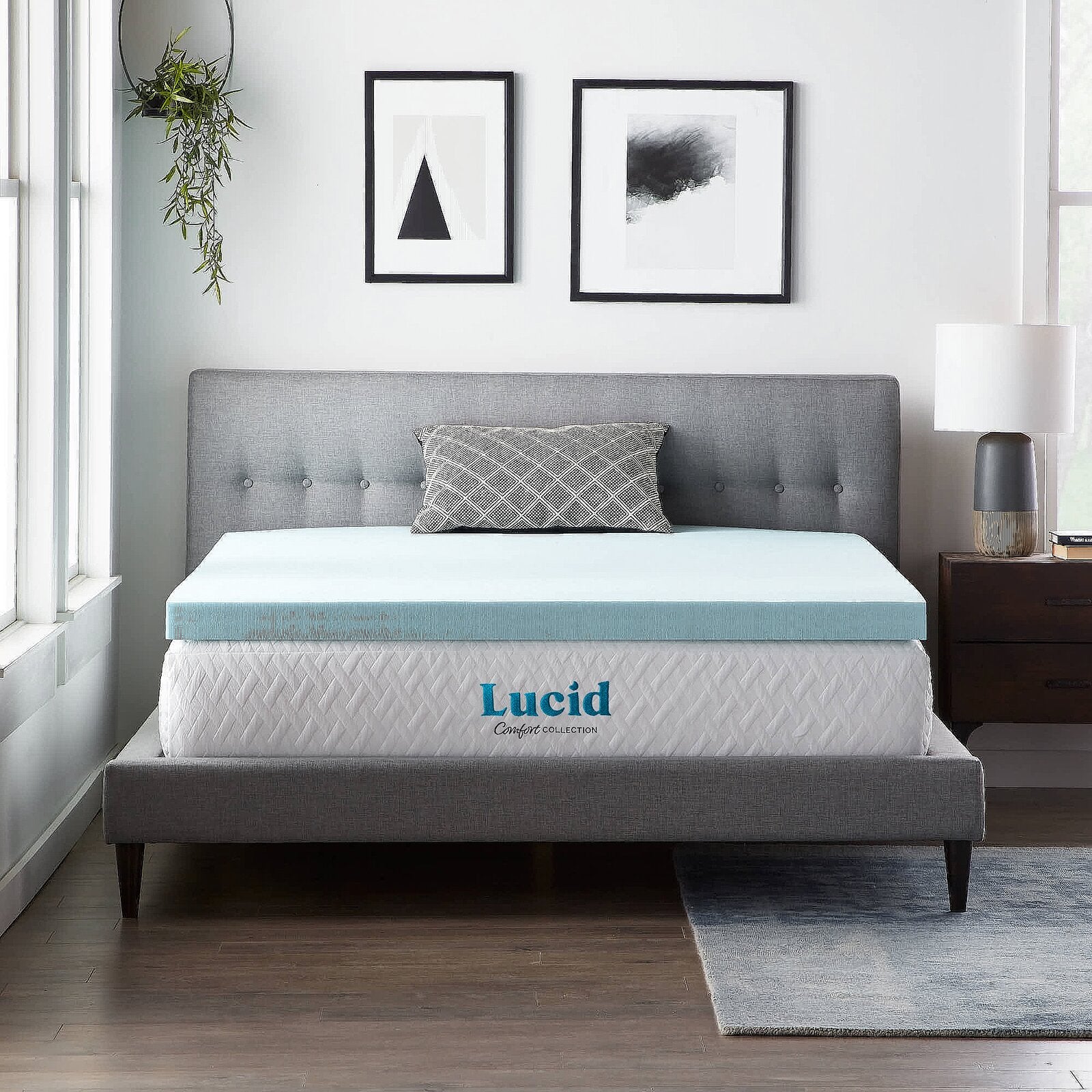 Blue 3" Gel and Aloe Infused Memory Foam Mattress Topper CL245
