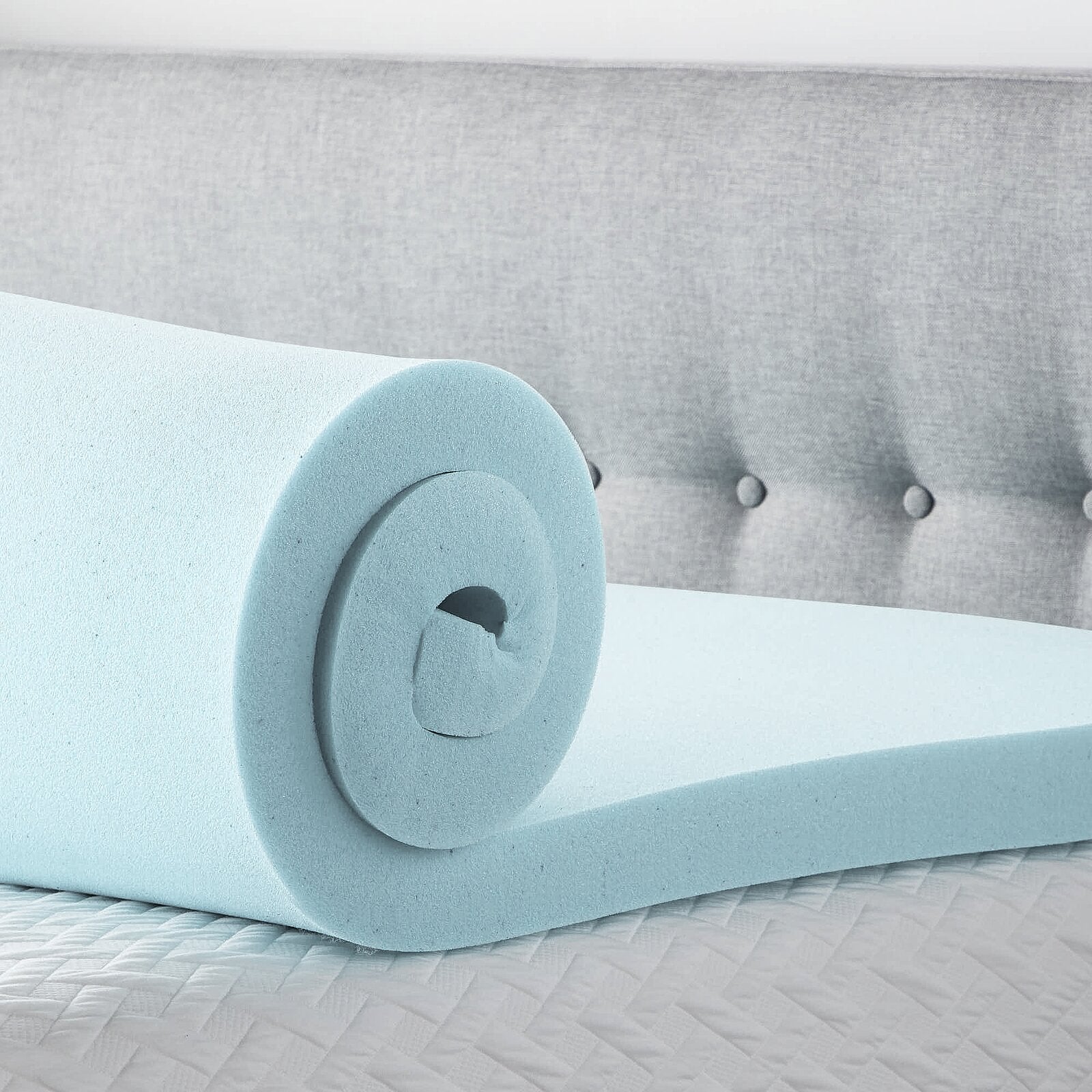 Blue 3" Gel and Aloe Infused Memory Foam Mattress Topper CL245