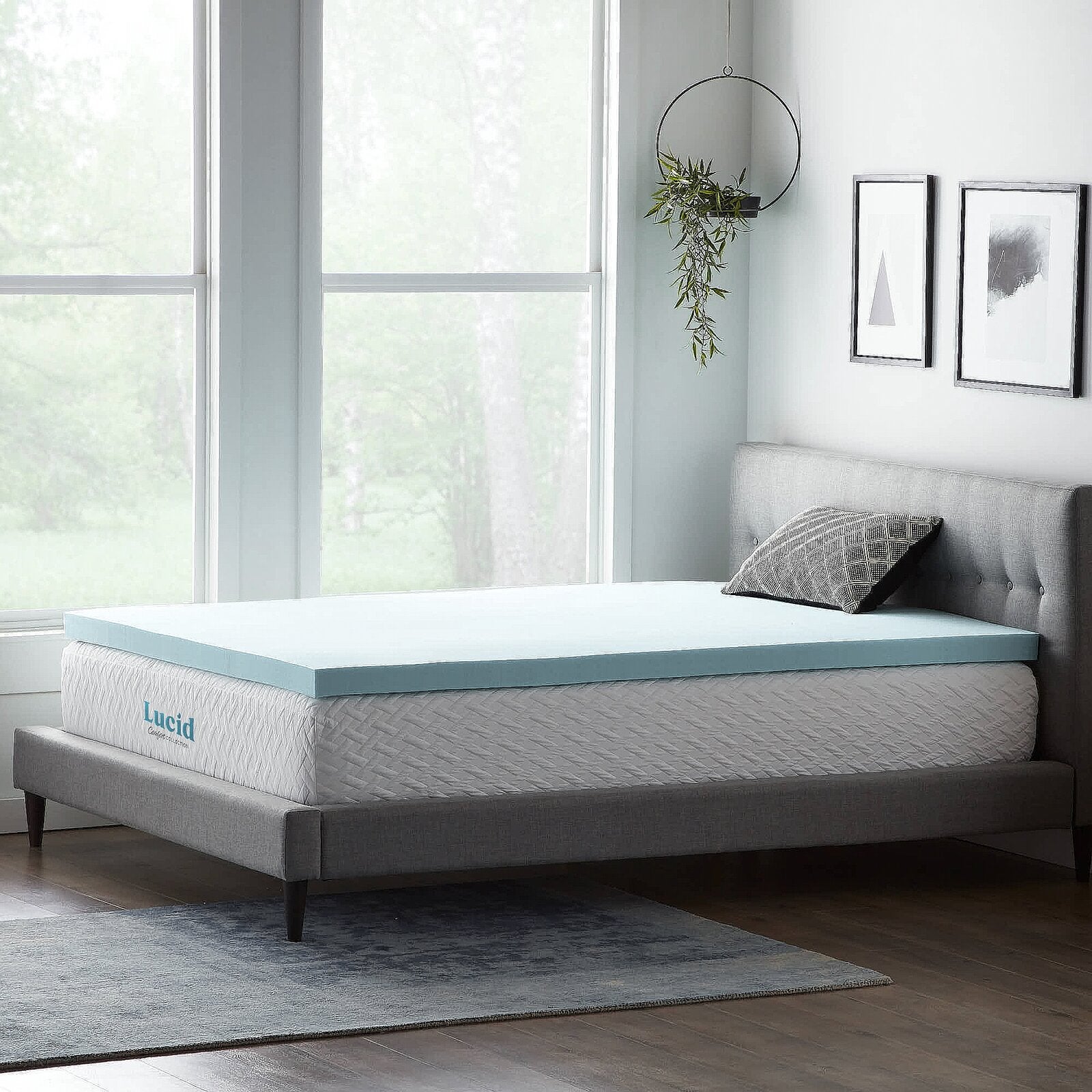 Blue 3" Gel and Aloe Infused Memory Foam Mattress Topper CL245