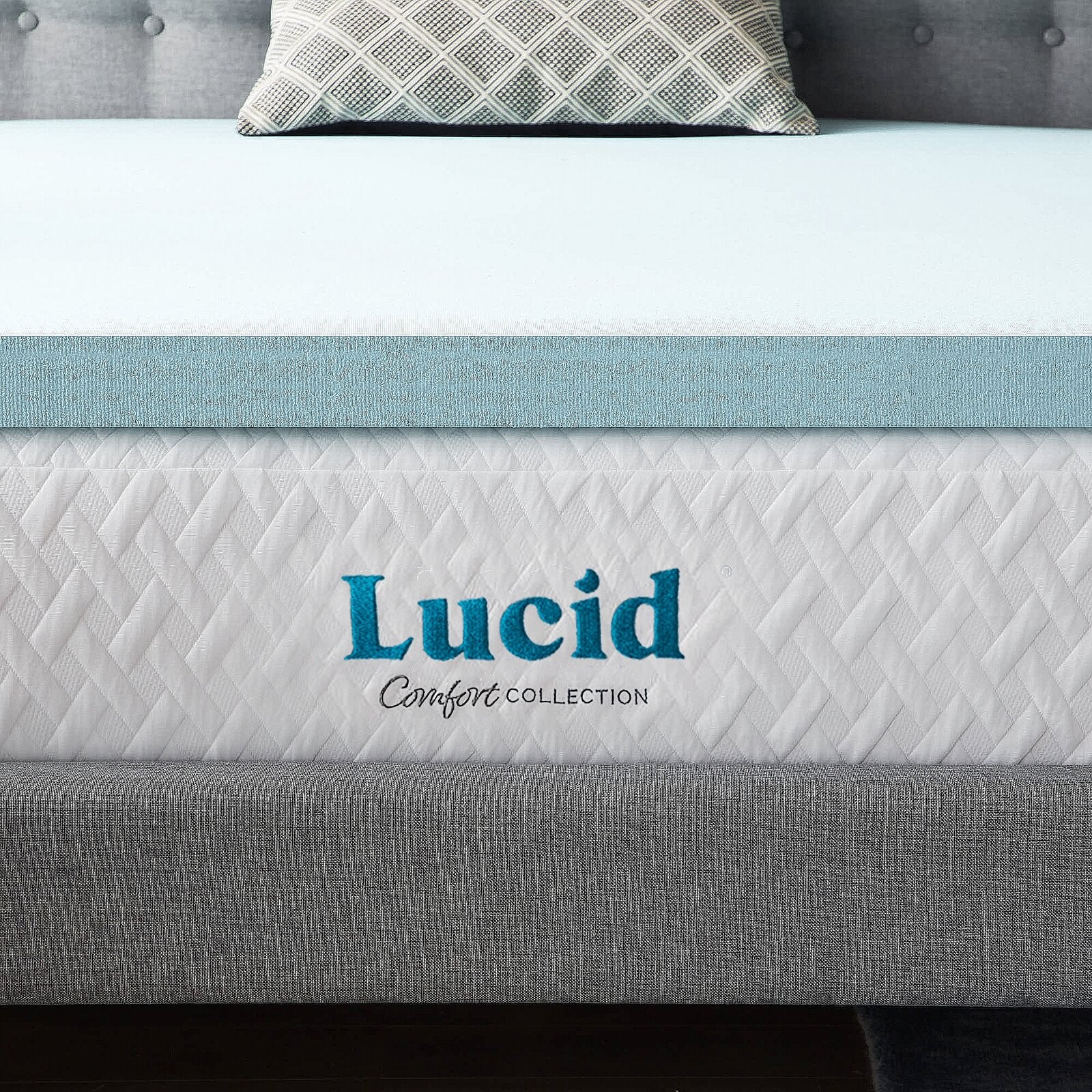 Blue 3" Gel and Aloe Infused Memory Foam Mattress Topper CL245