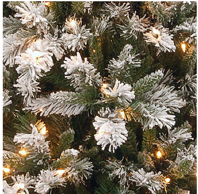 7.5 ft. Snowy Mountain Pine Slim Pine Artificial Christmas Tree with Clear Lights
