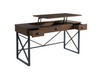 58 in. Rectangular Rustic Oak 2 Drawer Writing Desk with Adjustable Height Feature by Furniture of America KB621