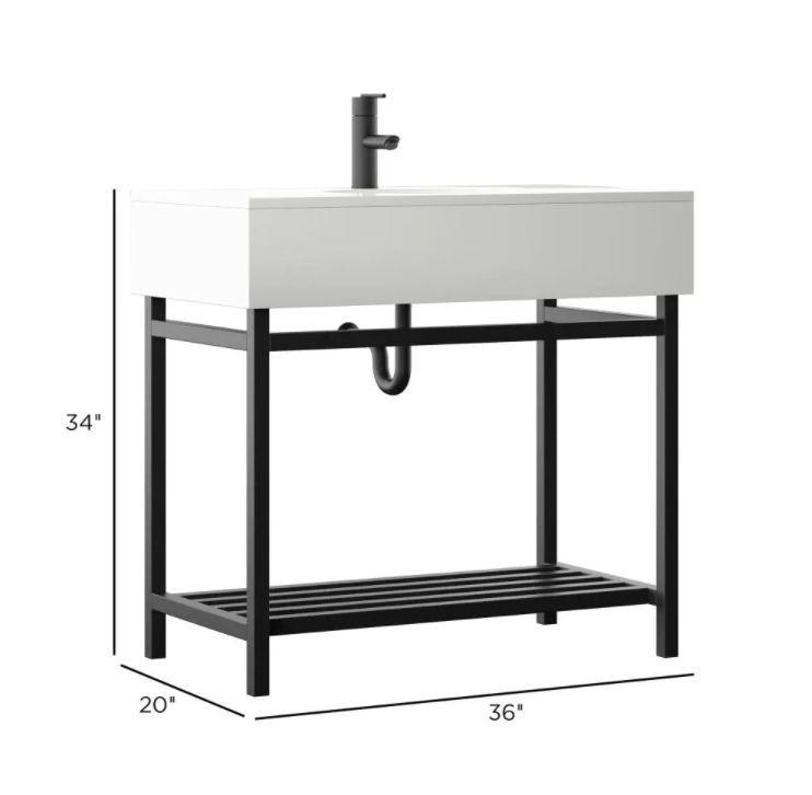 36 in. W x 20 in. D x 34 in. H Bath Vanity BASE ONLY