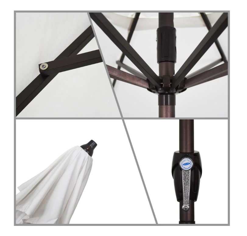 9 ft. Aluminum Auto Tilt Patio Umbrella in Lemon Olefin KB2527-A4-B4-P2