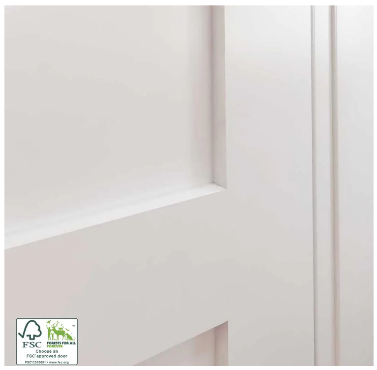 28 in. x 80 in. x 1-3/8 in. Shaker White Primed 5-Panel Solid Core Wood Interior Slab Door VB376