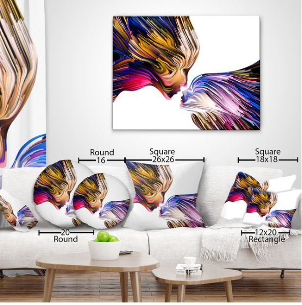 3D Pink Silver Vertical Lines Abstract Throw Pillow, 18"x18", set of 3