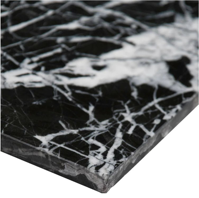 Black Ice Marble 12 in. x 12 in. Polished Marble Tile (5 sq. ft. / case) (7 cases)