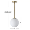 Bleecker 7.75 in. 1- Light White/Brass Metal/Glass Globe LED Pendant KB2465-A4-B4-P1