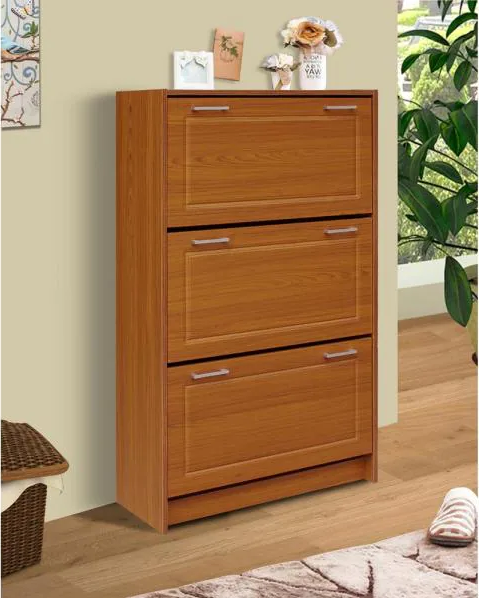 49.6 in. H x 29.3 in. W Brown Laminate Shoe Storage Cabinet