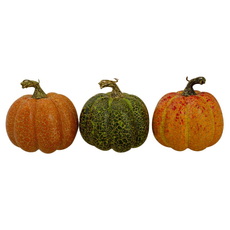 3 Piece Artificial Harvest Pumpkins Set B26-HS130