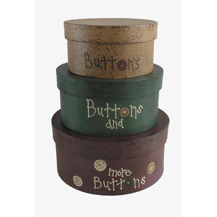 3 Piece Buttons Round Nesting Box Set EE305