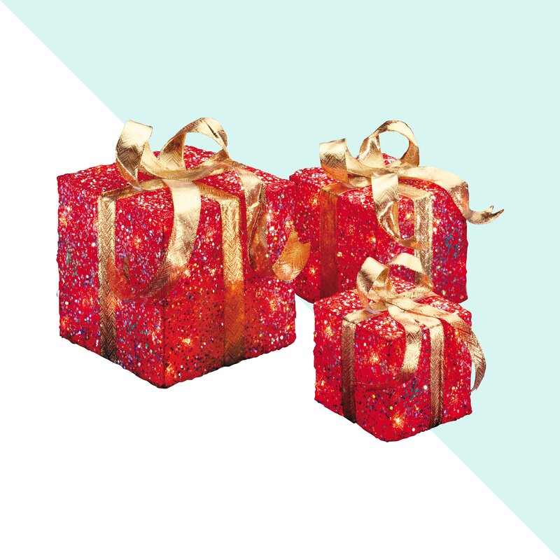 3 Piece Gift Boxed Christmas Decoration Lighted Display Set