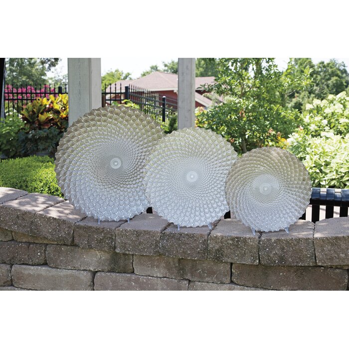 3 Piece Glass Decorative Plate Set LX5691