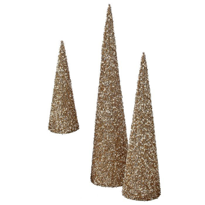 3 Piece Glitter Cone Tree Set