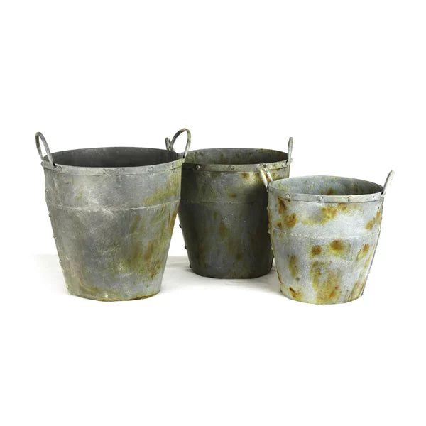 3 Piece Metal Bucket Set