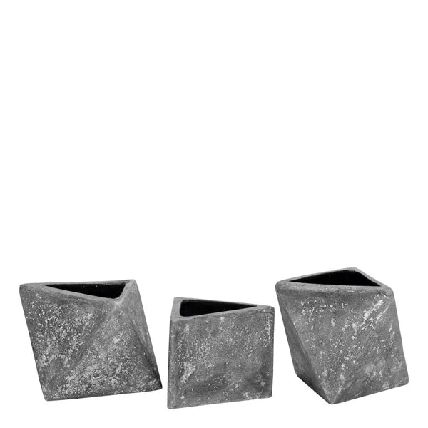 3 Piece Metro Ash Indoor / Outdoor Stoneware Table Vase Set