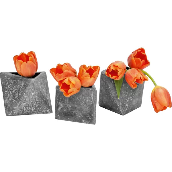 3 Piece Metro Ash Indoor / Outdoor Stoneware Table Vase Set