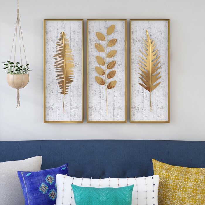 3 Piece Rectangular Metal Wall Decor Set LX4353