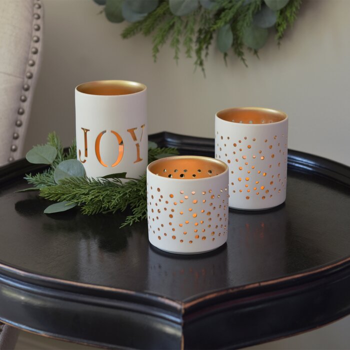 3 Piece Small Porcelain Votive Holder Set PK189