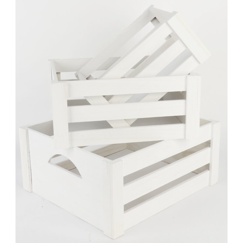 3 Piece Solid Wood Crate Set KB875
