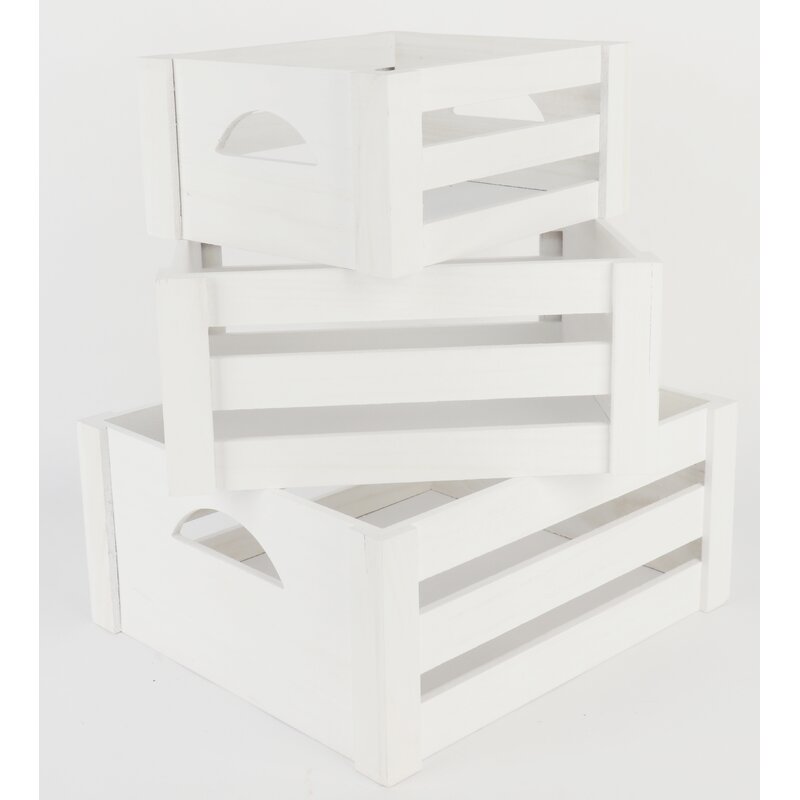 3 Piece Solid Wood Crate Set KB875