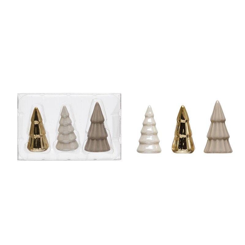 3 Piece Stoneware Tabletop Tree Set (Set of 6)
