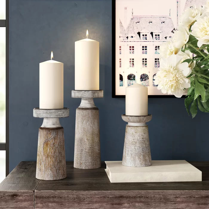 3 Piece Tabletop Candlestick Set