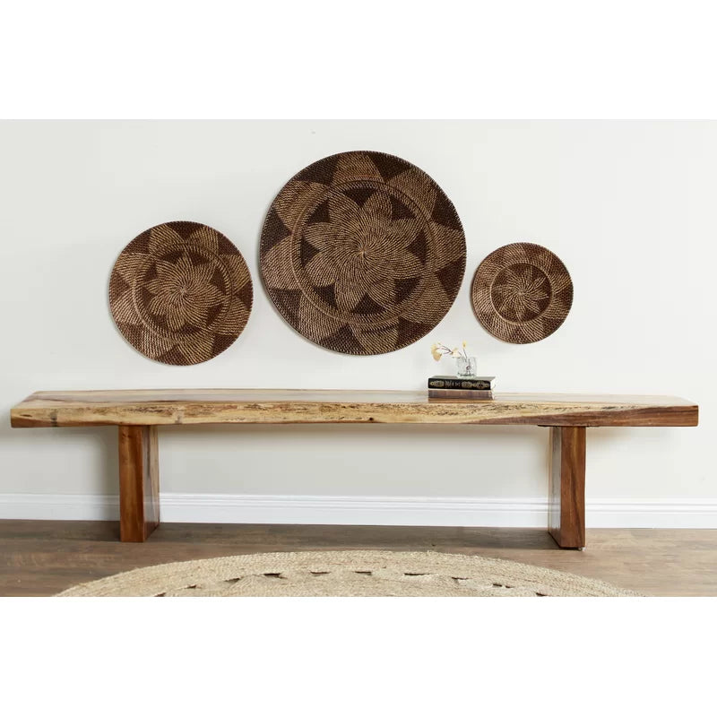 3 Piece Wicker Basket Trays Wall Décor Set