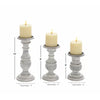 3 Piece Wood Tabletop Candlestick Set