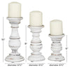 3 Piece Wood Tabletop Candlestick Set