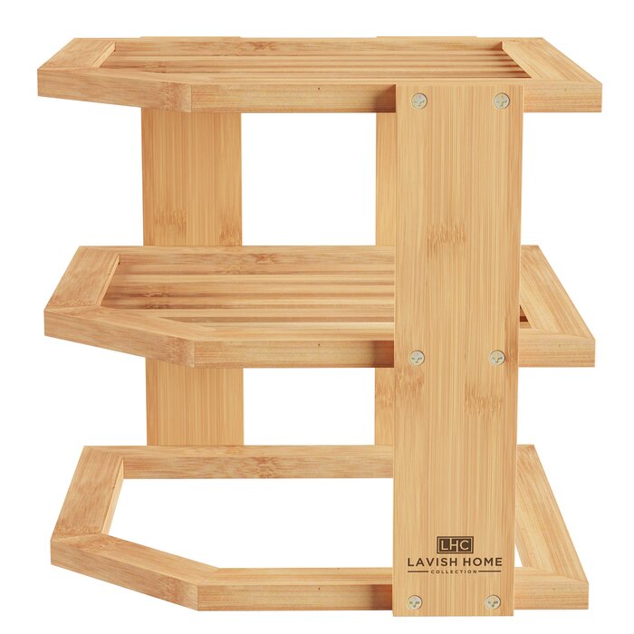 3 Tier Bamboo Corner Shelving Rack EE435