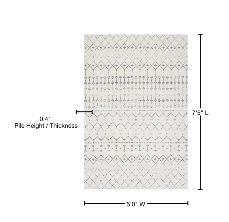 Blythe Modern Moroccan Trellis Gray 5 ft. x 8 ft. Area Rug